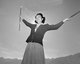 USA / Japan: Baton practice against the sun, Florence Kuwata. Manzanar Japanese American Internment Camp, Ansel Adams, 1943